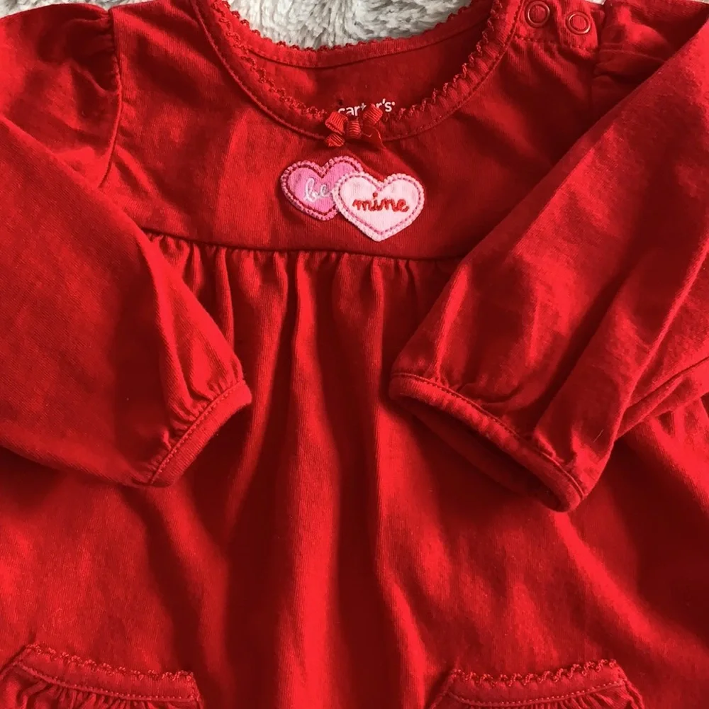 2 Carter’s Valentine’s Red Tops Baby 3m Hearts
